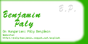 benjamin paly business card