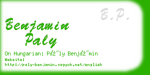 benjamin paly business card